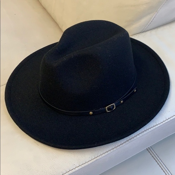 Black fedora panama hat with buckle - Picture 4 of 8